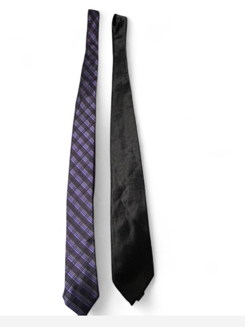 Men’s Tie Bundle | Calvin Klein Silk Plaid & David Taylor Black Satin Neckties